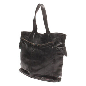 Prada bag shoulder dual tote black enameled leather Buffalo